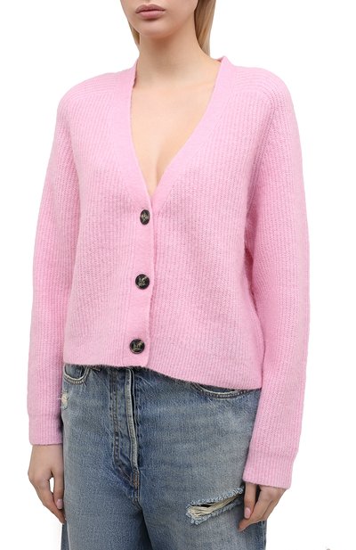 Кардиган GANNI розового цвета по цене 29950 руб., арт. K1418, фото 3 Кардиган GANNI, арт. K1418, фото 3