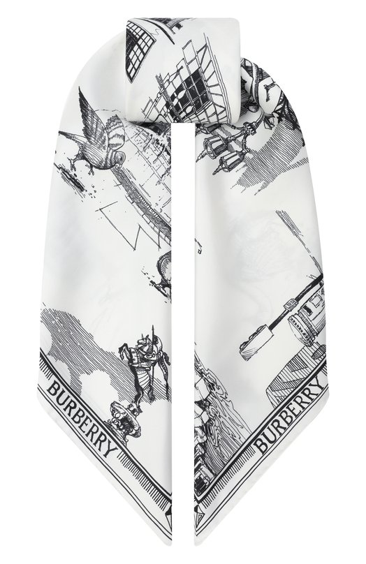 Шелковый платок Burberry 8110380 Белый 8110380