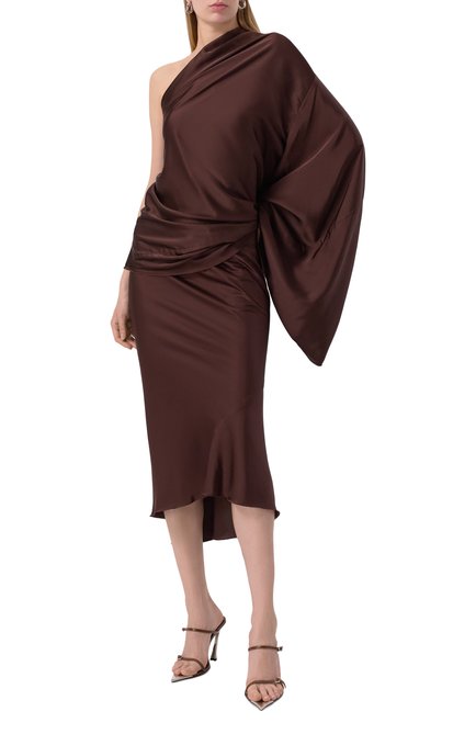 Женские кожаные мюли fang 95 MUGLER коричневого цвета, арт. MUWSS25SC014_SF044 | Фото 2 (Каблук высота: Высокий; Автоматизация ТО: Проставлено; Подошва: Плоская; Материал внутренний: Натуральная кожа; Материал внешний: Натуральная кожа; Автоматизация состава: Проставлено)