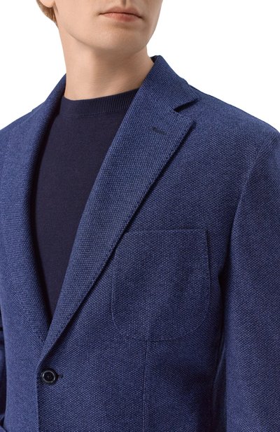 Хлопковый пиджак MVST синего цвета по цене 198500 руб., арт. TRIC0TT0N 40886, фото 5 Хлопковый пиджак MVST, арт. TRIC0TT0N 40886, фото 5