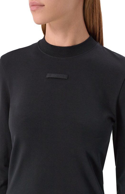Хлопковый лонгслив Jacquemus 24ETSW00155/AJ00124 Чёрный  24ETSW00155/AJ00124 Фото 5