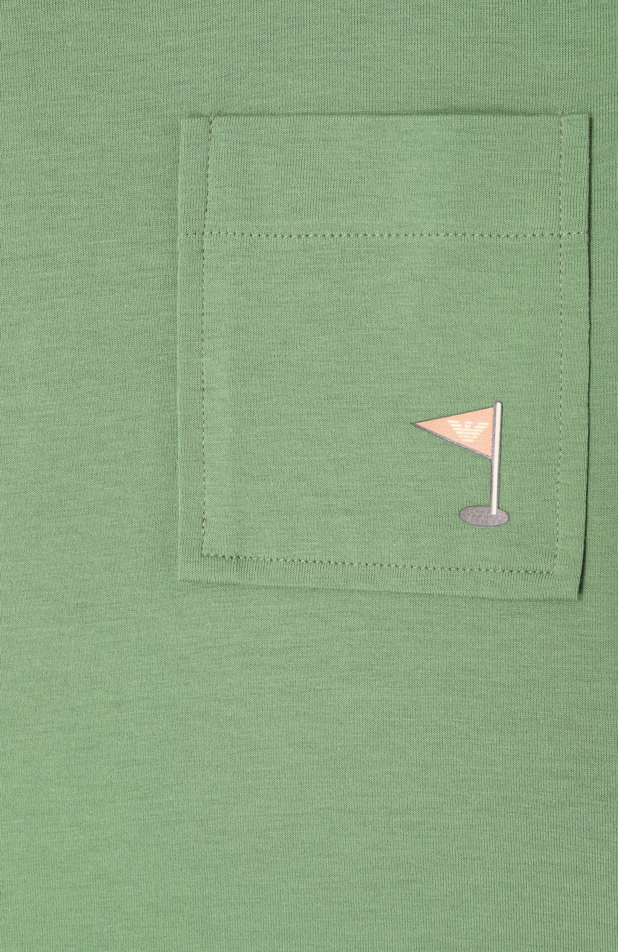 Хлопковая футболка EMPORIO ARMANI зеленого цвета по цене 11900 руб., арт. EB000394/AF14768, фото 3 Хлопковая футболка EMPORIO ARMANI, арт. EB000394/AF14768, фото 3