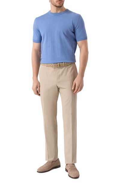 Хлопковый джемпер CANALI голубого цвета по цене 30900 руб., арт. C0719/MK00145, фото 2 Хлопковый джемпер CANALI, арт. C0719/MK00145, фото 2