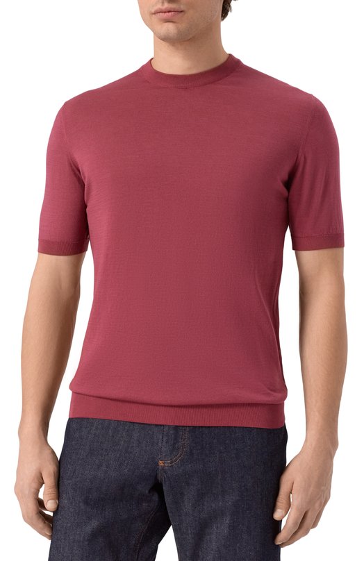 Хлопковый джемпер Fedeli MU0D8014/GIZA LIGHT DUSTY Бордовый  MU0D8014/GIZA LIGHT DUSTY Фото 3