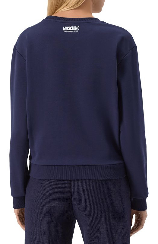 Хлопковый свитшот Moschino V1704/4420 Синий  V1704/4420 Фото 4
