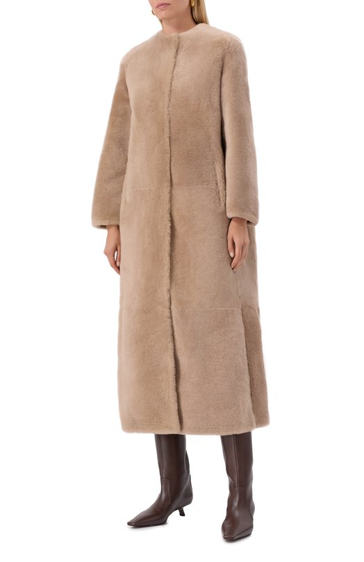 Дубленка из овчины Yves Salomon 25WYM63230MERL Бежевый  25WYM63230MERL Фото 3