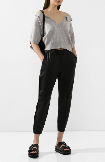Топ из смеси шерсти и вискозы ALEXANDER WANG серого цвета по цене 56800 руб., арт. 1KC1201104, фото 2 Топ из смеси шерсти и вискозы ALEXANDER WANG, арт. 1KC1201104, фото 2