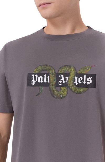 Хлопковая фут�болка PALM ANGELS, арт. PMAA109F25JER008, фото 5