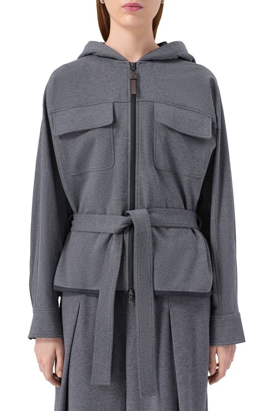 Хлопковая куртка Brunello Cucinelli MH827S0506 Серый  MH827S0506 Фото 3