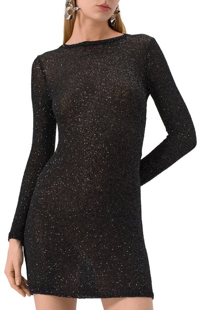 Платье с отделкой пайетками BALENCIAGA черного цвета по цене 236500 руб., арт. 818983/T7196, фото 3 Платье с отделкой пайетками BALENCIAGA, арт. 818983/T7196, фото 3