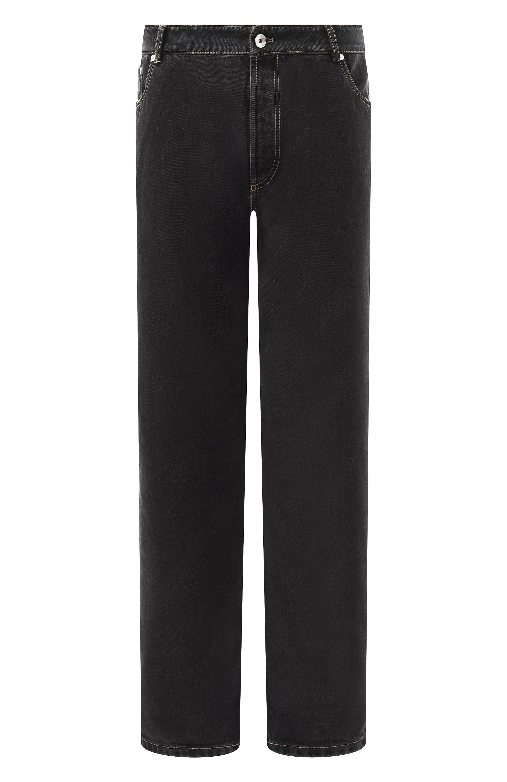 Джинсы traditional fit BRUNELLO CUCINELLI темно-серого цвета по цене 105000 руб., арт. M240PB3210, фото 1 Джинсы traditional fit BRUNELLO CUCINELLI, арт. M240PB3210, фото 1