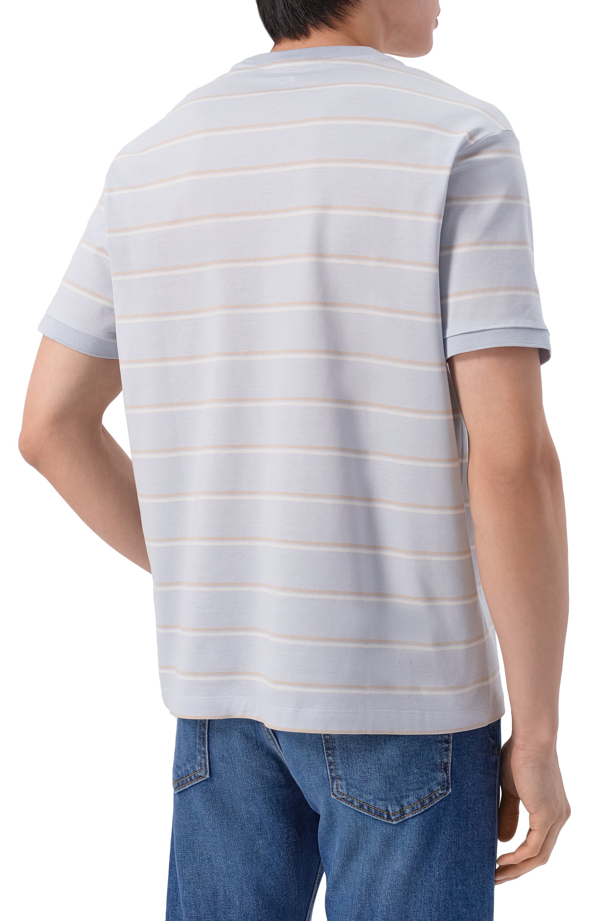 Хлопковая футболка PAUL&SHARK светло-голубого цвета по цене 29150 руб., арт. 26411009, фото 4 Хлопковая футболка PAUL&SHARK, арт. 26411009, фото 4