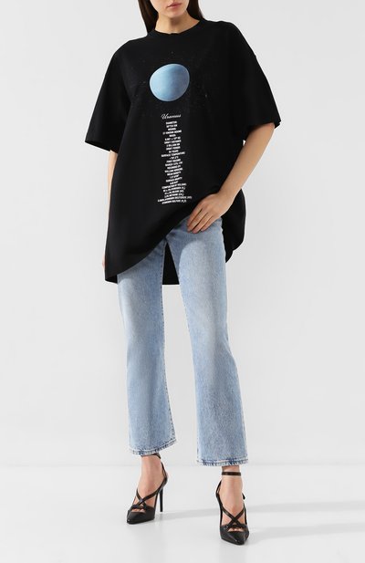 Хлопковая футболка VETEMENTS черного цвета по цене 53950 руб., арт. UAH20TR901/W, фото 2 Хлопковая футболка VETEMENTS, арт. UAH20TR901/W, фото 2