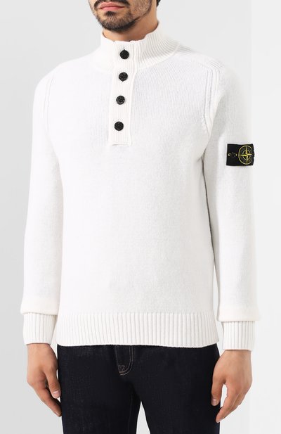 Шерстяной свитер STONE ISLAND белого цвета по цене 39250 руб., арт. 7115532A3, фото 3 Шерстяной свитер STONE ISLAND, арт. 7115532A3, фото 3
