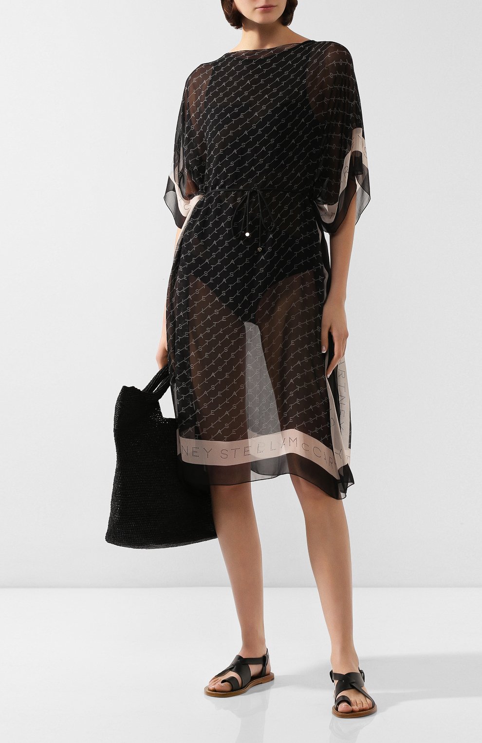Шелковая туника STELLA MCCARTNEY черного цвета по цене 48150 руб., арт. S7A200620, фото 2 Шелковая туника STELLA MCCARTNEY, арт. S7A200620, фото 2