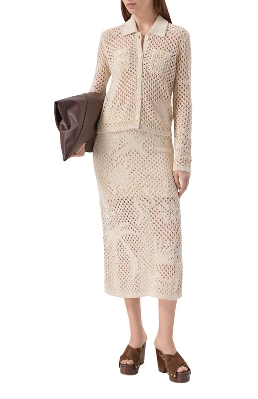 Кардиган изо льна и хлопка Zadig and Voltaire KWCA01672 Кремовый  KWCA01672 Фото 2