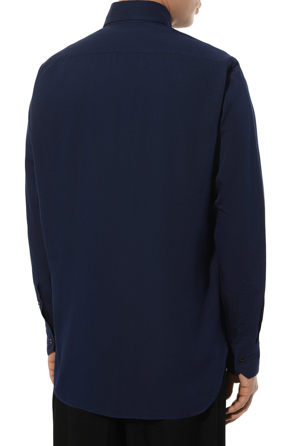 Сорочка из хлопка и кашемира ZILLI темно-синего цвета по цене 79150 руб., арт. CLAC04ZS01BGTZS006001, фото 4 Сорочка из хлопка и кашемира ZILLI, арт. CLAC04ZS01BGTZS006001, фото 4