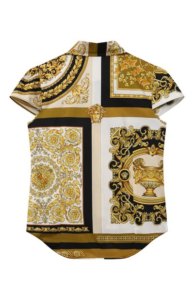 Хлопковая блузка VERSACE разноцветного цвета по цене 31750 руб., арт. 1000193/1A00306/4A-6A, фото 2 Хлопковая блузка VERSACE, арт. 1000193/1A00306/4A-6A, фото 2