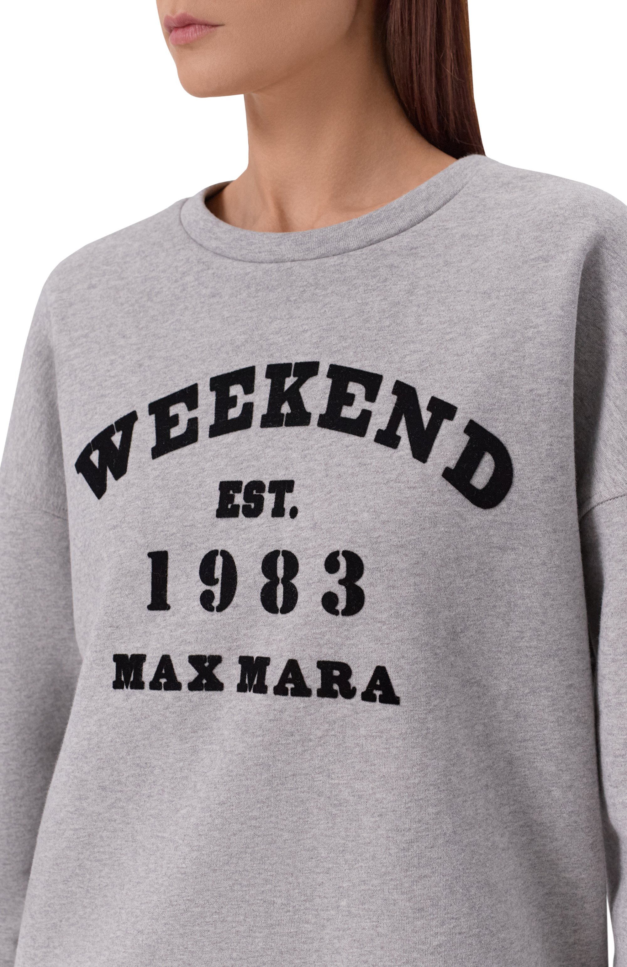 Хлопковый свитшот WEEKEND MAX MARA серого цвета по цене 21000 руб., арт. G0MM0S0, фото 5 Хлопковый свитшот WEEKEND MAX MARA, арт. G0MM0S0, фото 5