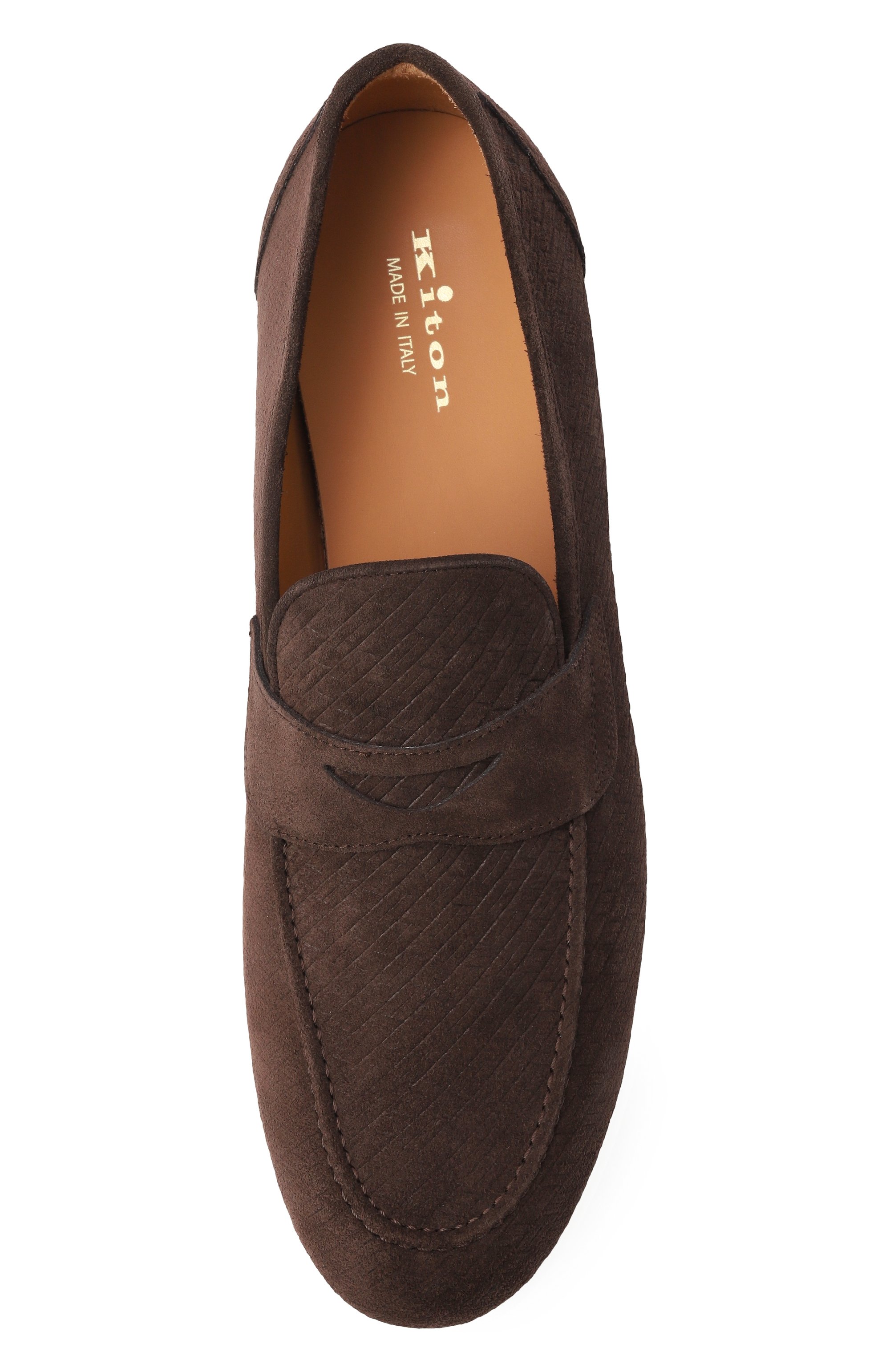 Замшевые пенни-лоферы KITON темно-коричневого цвета по цене 125000 руб., арт. USSA075N0013001, фото 5 Замшевые пенни-лоферы KITON, арт. USSA075N0013001, фото 5