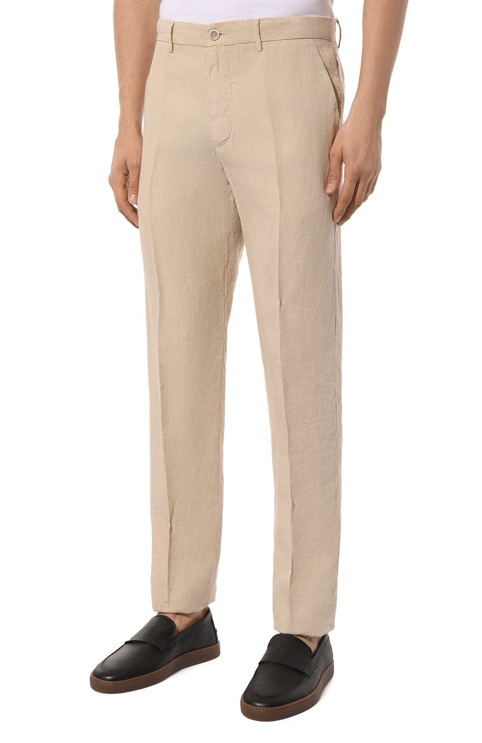 Льняные брюки 120% LINO бежевого цвета по цене 31600 руб., арт. 31ALIM2411/0000253/000, фото 3 Льняные брюки 120% LINO, арт. 31ALIM2411/0000253/000, фото 3