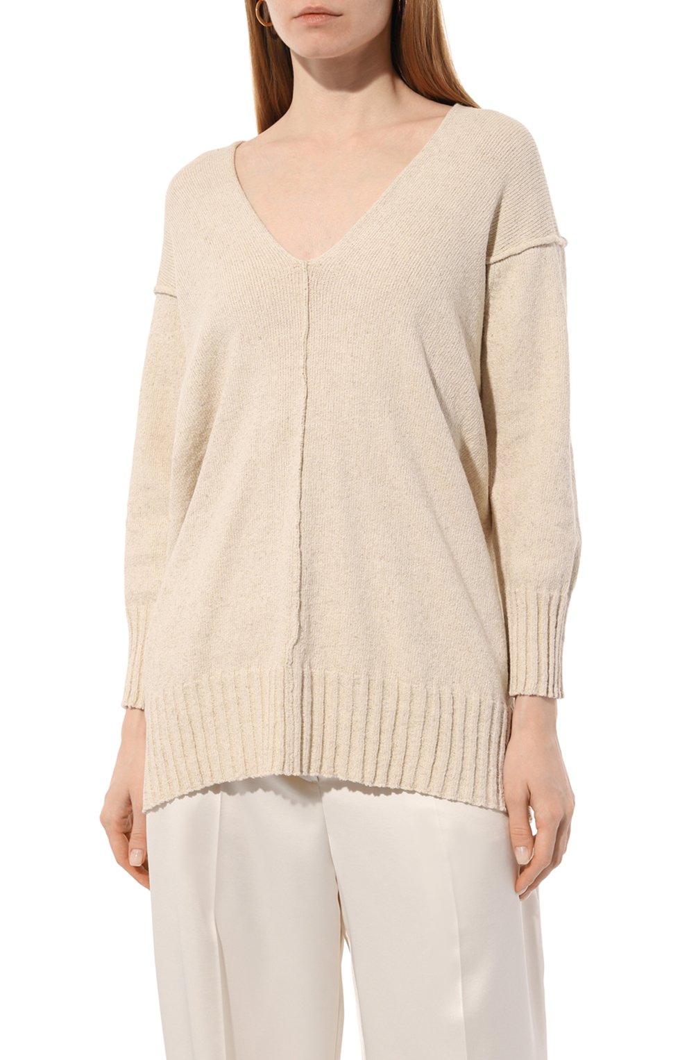 Пуловер из хлопка и льна ISABEL BENENATO, арт. DK104S23, фото 3