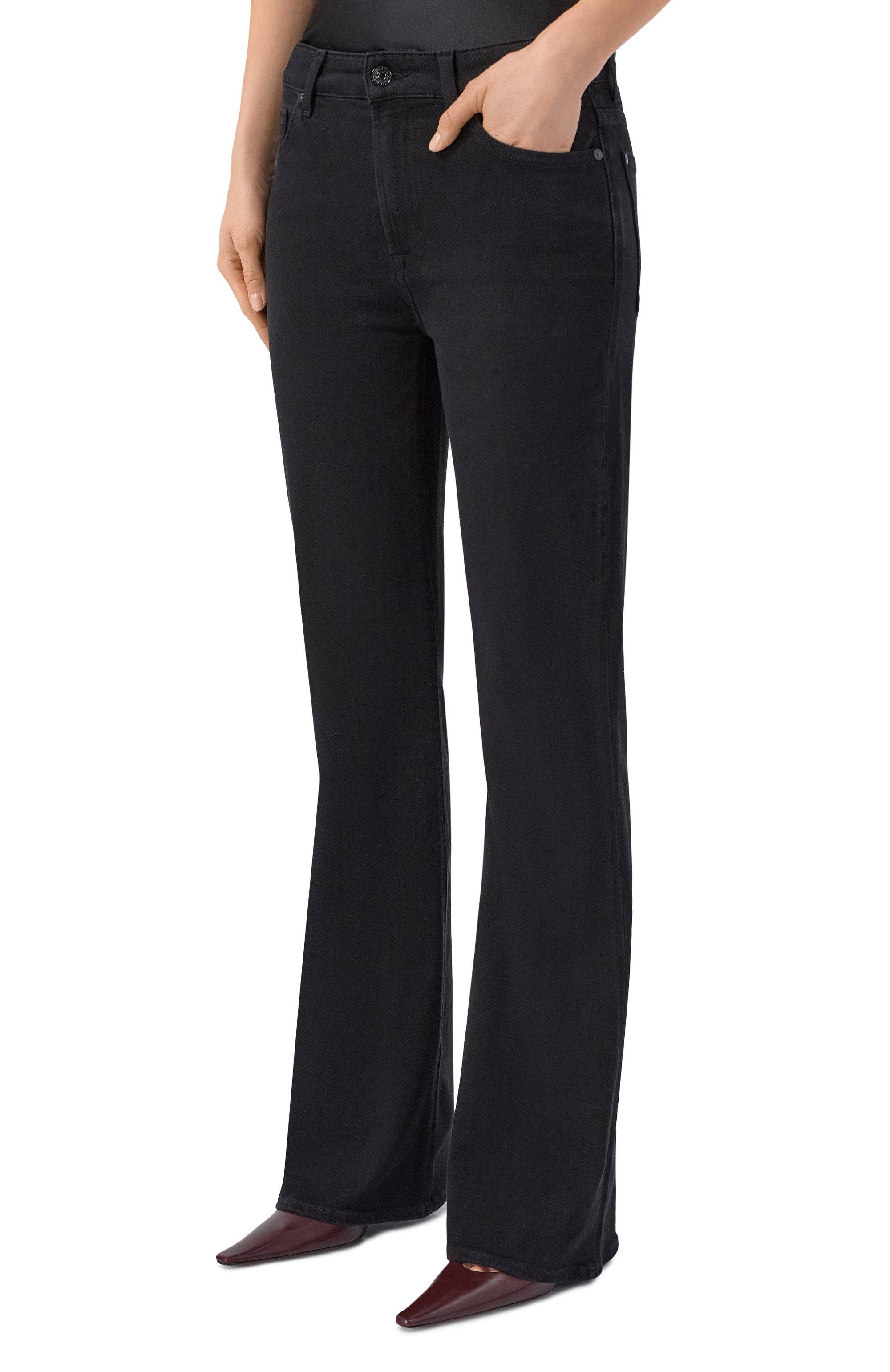 Джинсы bootcut 7 FOR ALL MANKIND черного цвета по цене 31900 руб., арт. 7U4X0U79-0N0, фото 3 Джинсы bootcut 7 FOR ALL MANKIND, арт. 7U4X0U79-0N0, фото 3