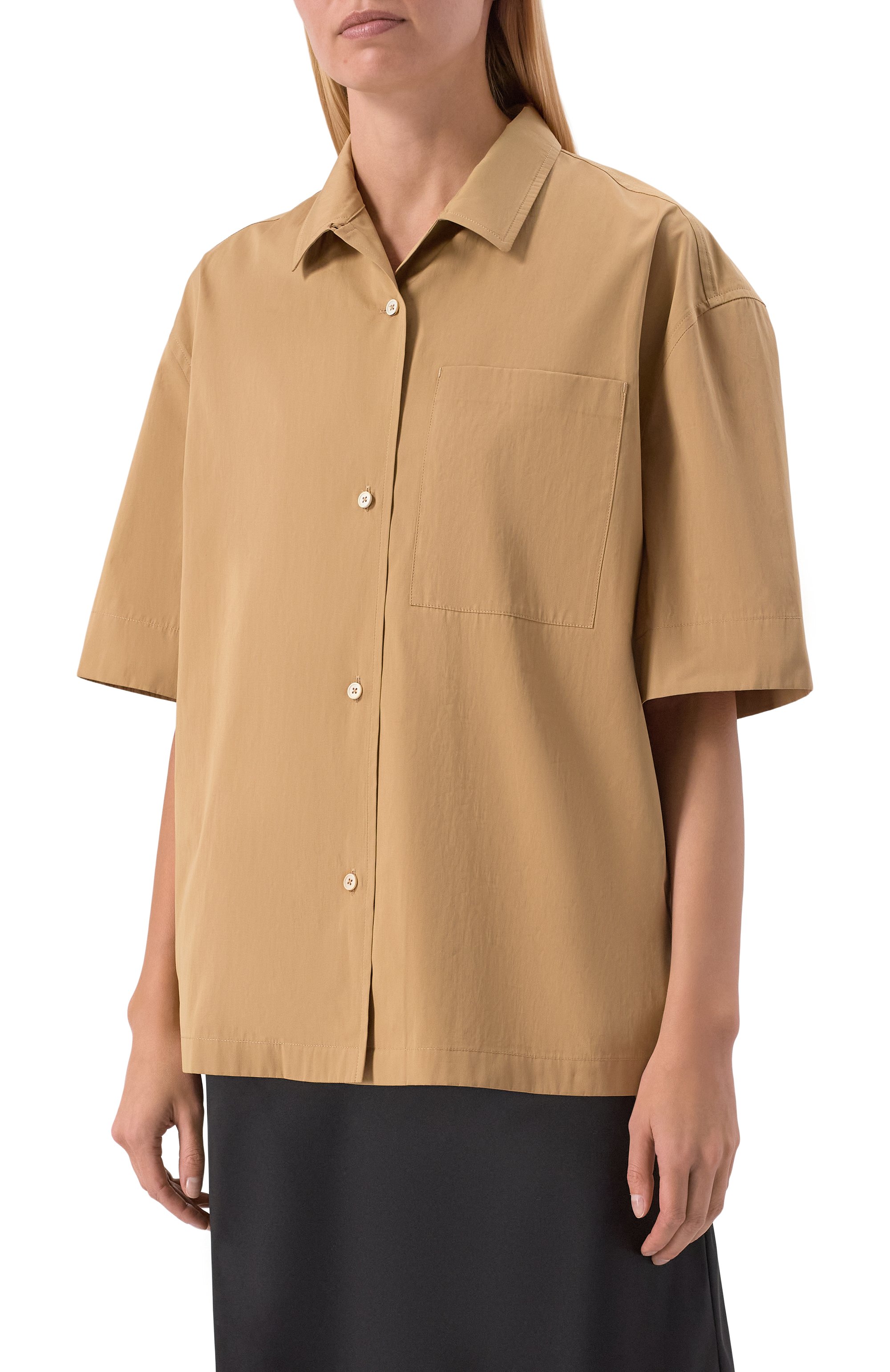 Хлопковая рубашка JIL SANDER бежевого цвета по цене 135500 руб., арт. J40DL0189/J45292, фото 3 Хлопковая рубашка JIL SANDER, арт. J40DL0189/J45292, фото 3