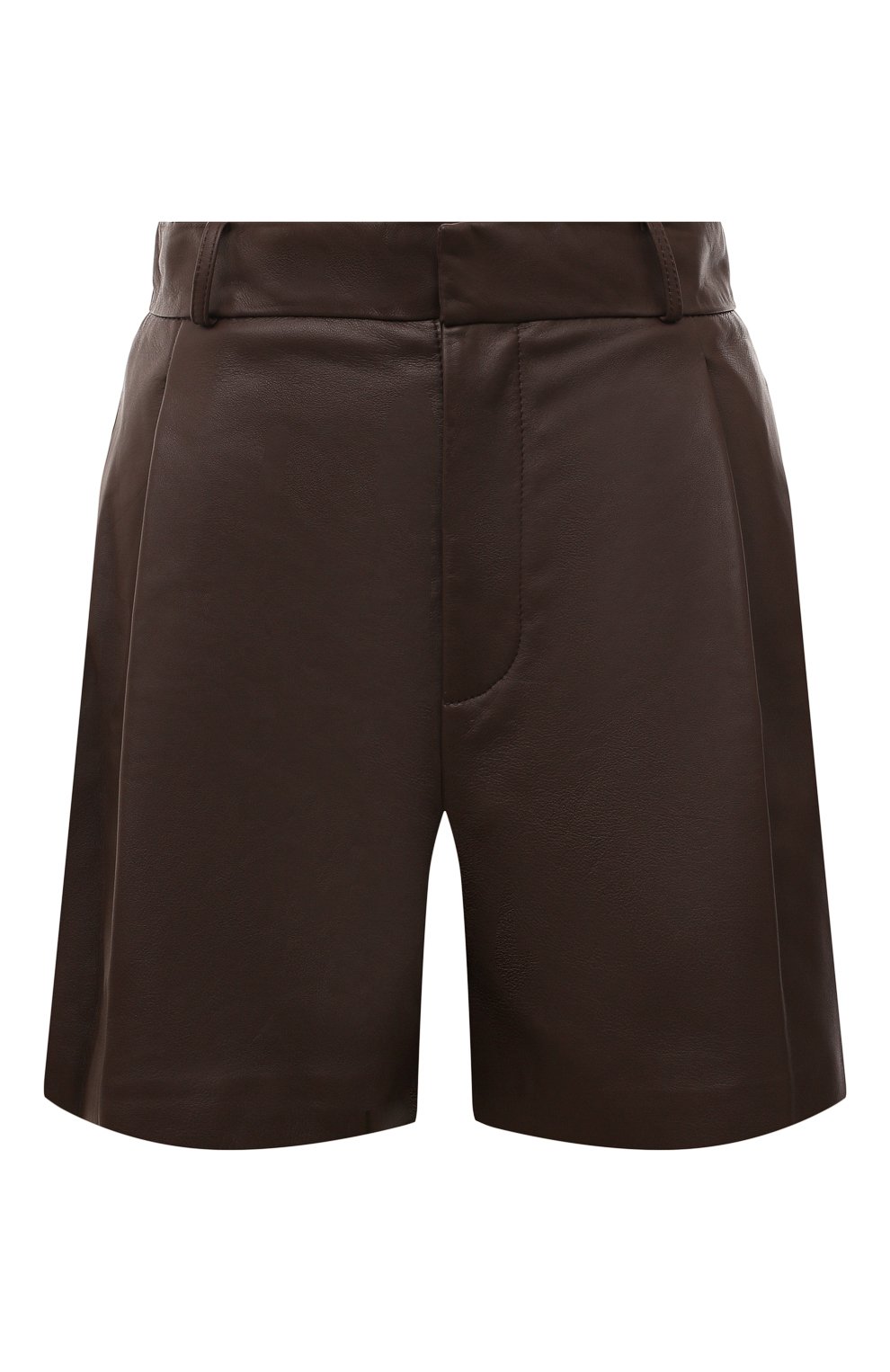 Кожаные шорты SIMONETTA RAVIZZA темно-коричневого цвета по цене 104000 руб., арт. ST17L1, фото 1 Кожаные шорты SIMONETTA RAVIZZA, арт. ST17L1, фото 1