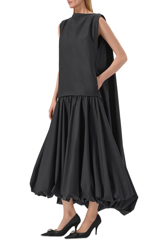 Хлопковое платье Balenciaga 872120/TRM28 Чёрный  872120/TRM28 Фото 5