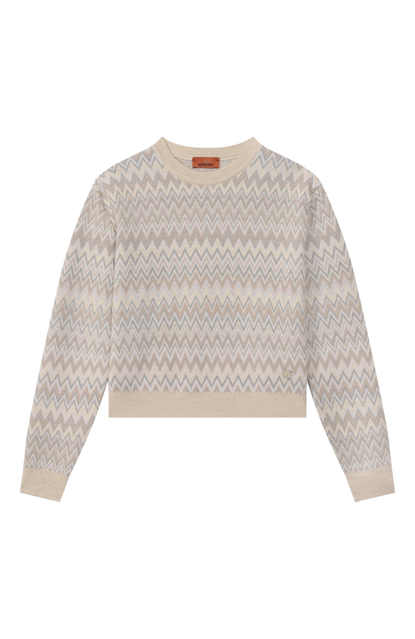 Шерстяной пуловер MISSONI светло-бежевого цвета по цене 41200 руб., арт. MZ9A50/W0028, фото 1 Шерстяной пуловер MISSONI, арт. MZ9A50/W0028, фото 1