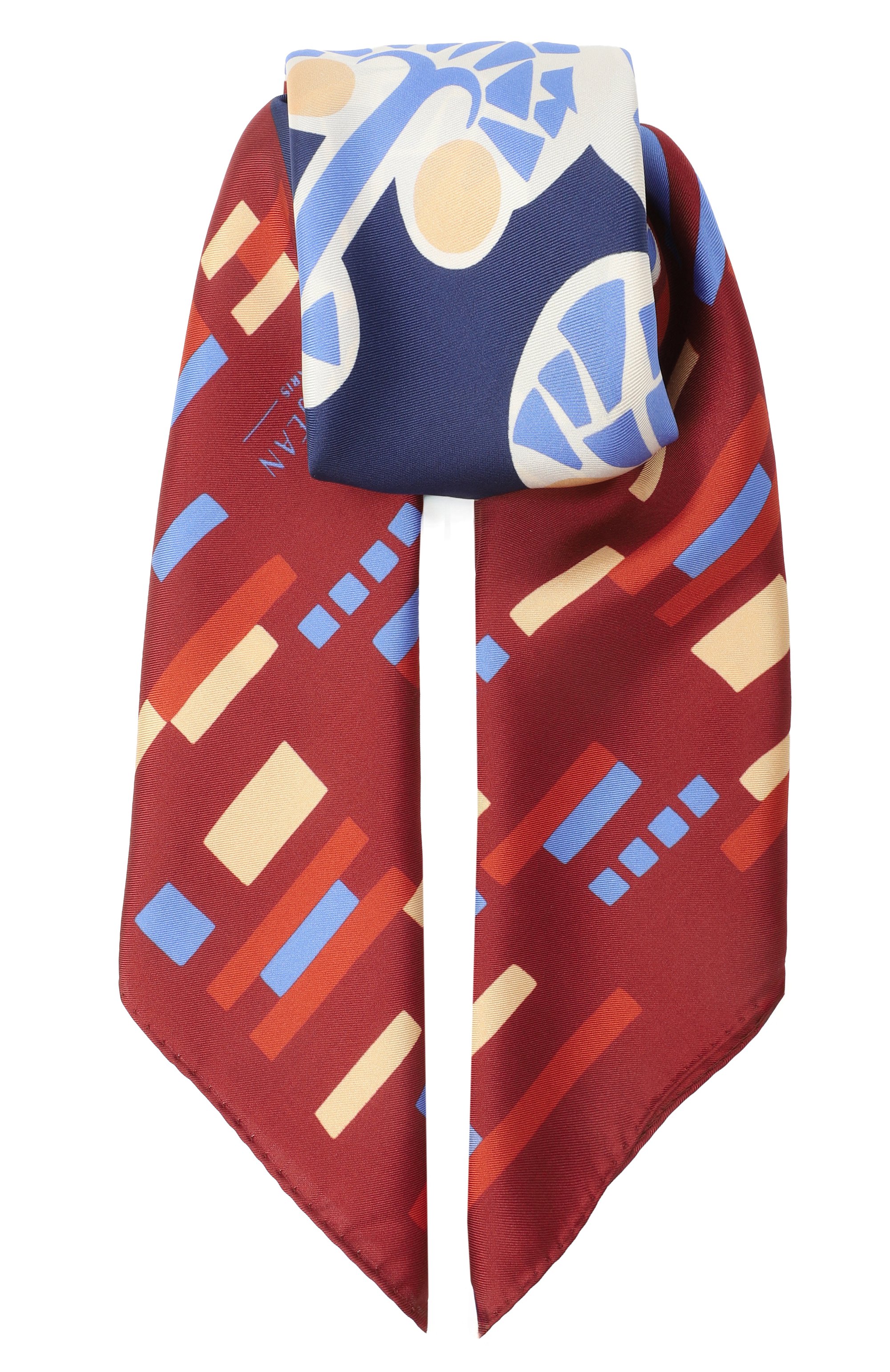 Шелковый платок PETITJEAN PARIS бордового цвета по цене 32000 руб., арт. 15C14, фото 1 Шелковый платок PETITJEAN PARIS, арт. 15C14, фото 1