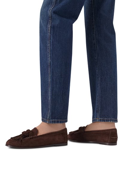 Замшевые лоферы freddie AQUAZZURA, арт. FDEFLAM0-SUE-ESP, фото 2