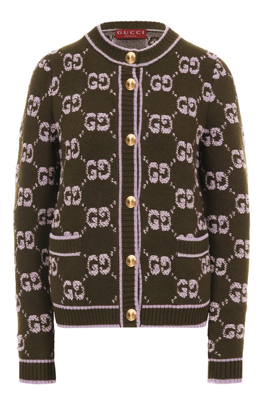 Шерстяной кардиган Gucci 713300/XKCNA Хаки 713300/XKCNA
