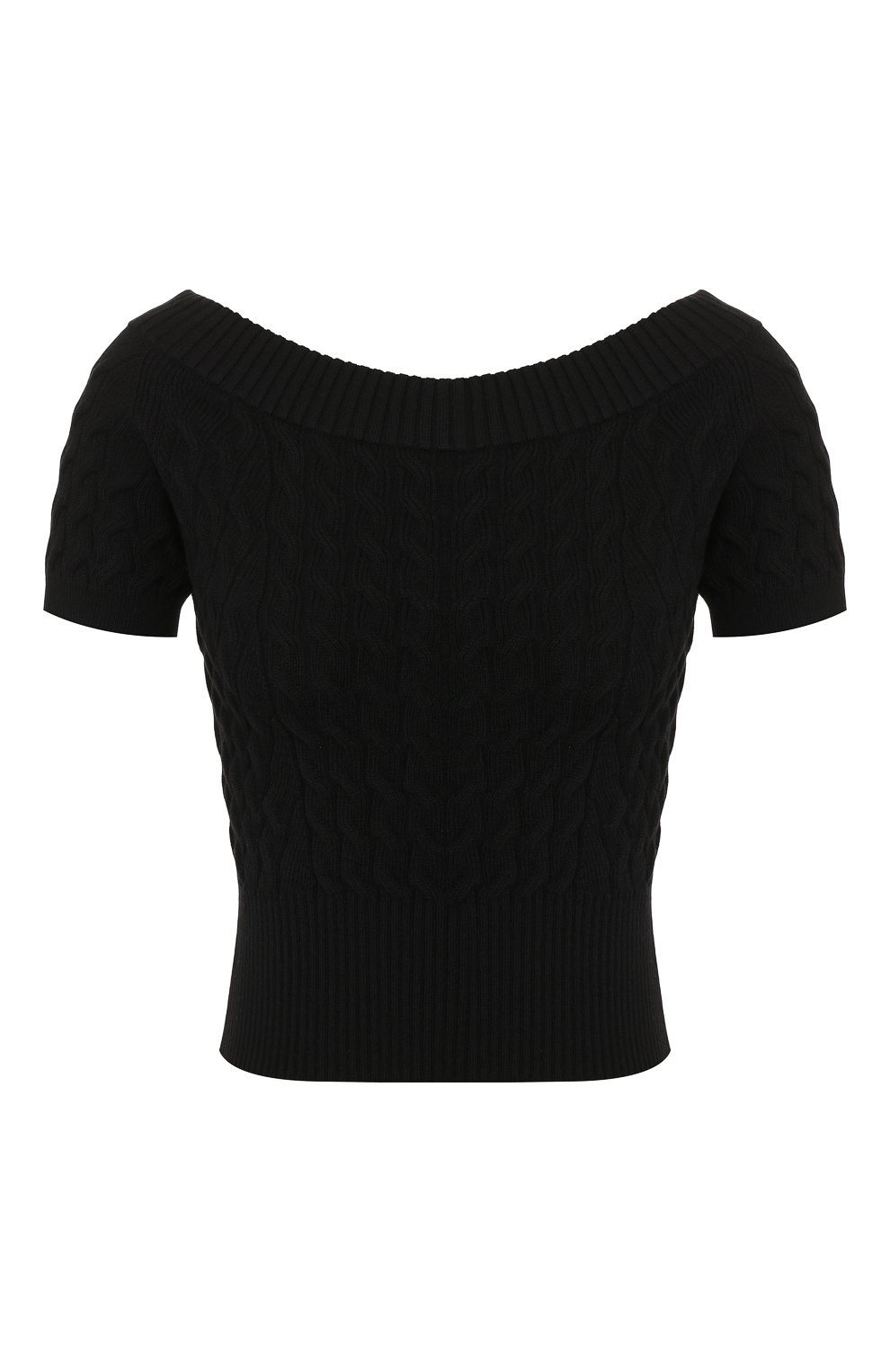 Шерстяной топ ALEXANDER MCQUEEN черного цвета по цене 77150 руб., арт. 585180/Q1AB0, фото 1 Шерстяной топ ALEXANDER MCQUEEN, арт. 585180/Q1AB0, фото 1