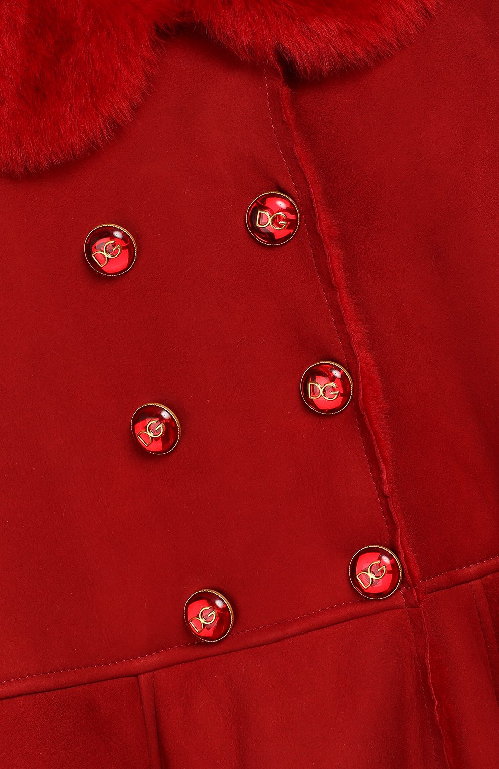 Дубленка из овчины DOLCE & GABBANA красного цвета по цене 223000 руб., арт. L53C44/FUP2K/8-14, фото 3 Дубленка из овчины DOLCE & GABBANA, арт. L53C44/FUP2K/8-14, фото 3