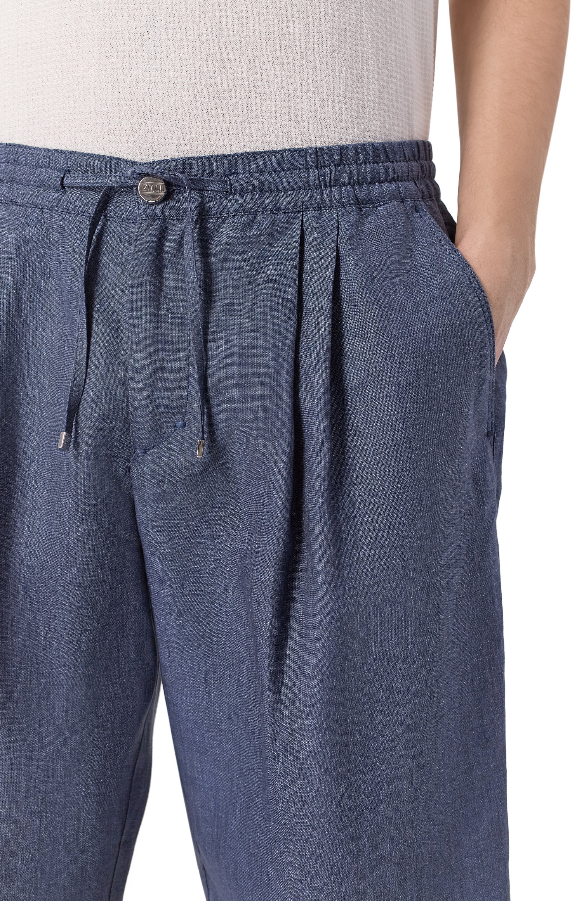 Льняные шорты ZILLI синего цвета по цене 137500 руб., арт. CS202AM0801VZL000, фото 5 Льняные шорты ZILLI, арт. CS202AM0801VZL000, фото 5