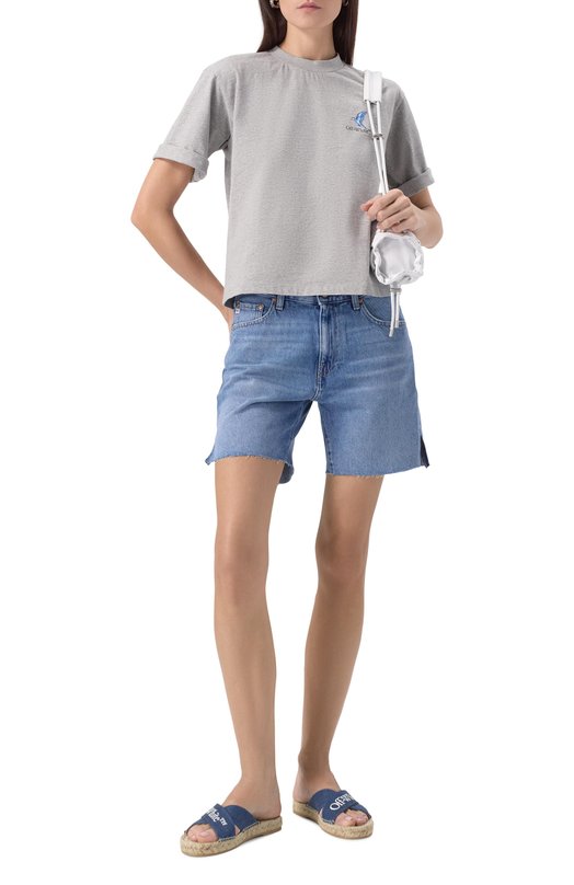 Текстильные шлепанцы Criss Cross Off-White 0WIB016S25DEN0014A01 Синий  0WIB016S25DEN0014A01 Фото 2
