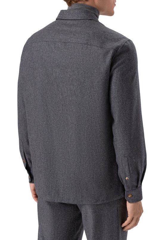 Шерстяная рубашка Brunello Cucinelli M038P0720 Серый  M038P0720 Фото 4