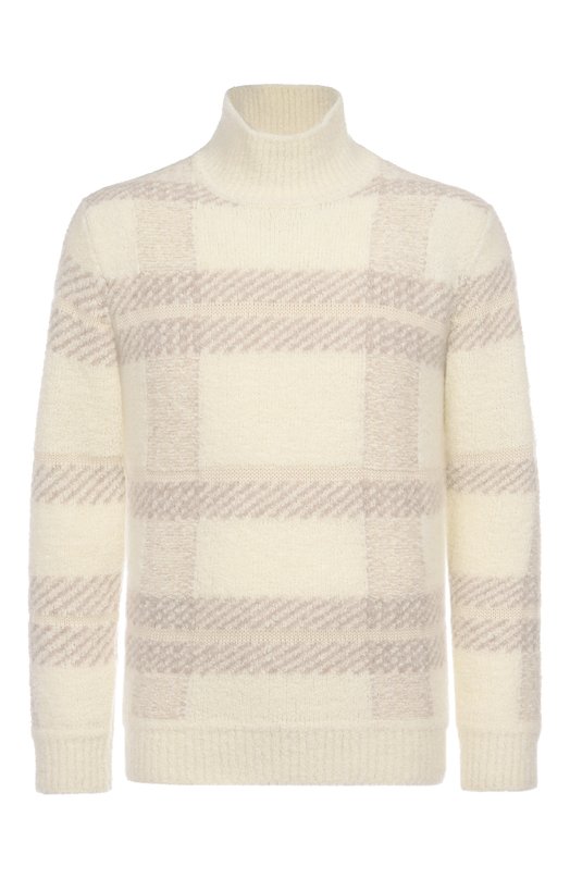 Свитер из кашемира и шерсти Brioni UMU70L/0DK16 Кремовый UMU70L/0DK16