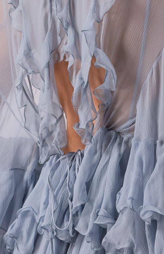 Шелковое платье Chloé CH26SR052001 Голубой  CH26SR052001 Фото 5