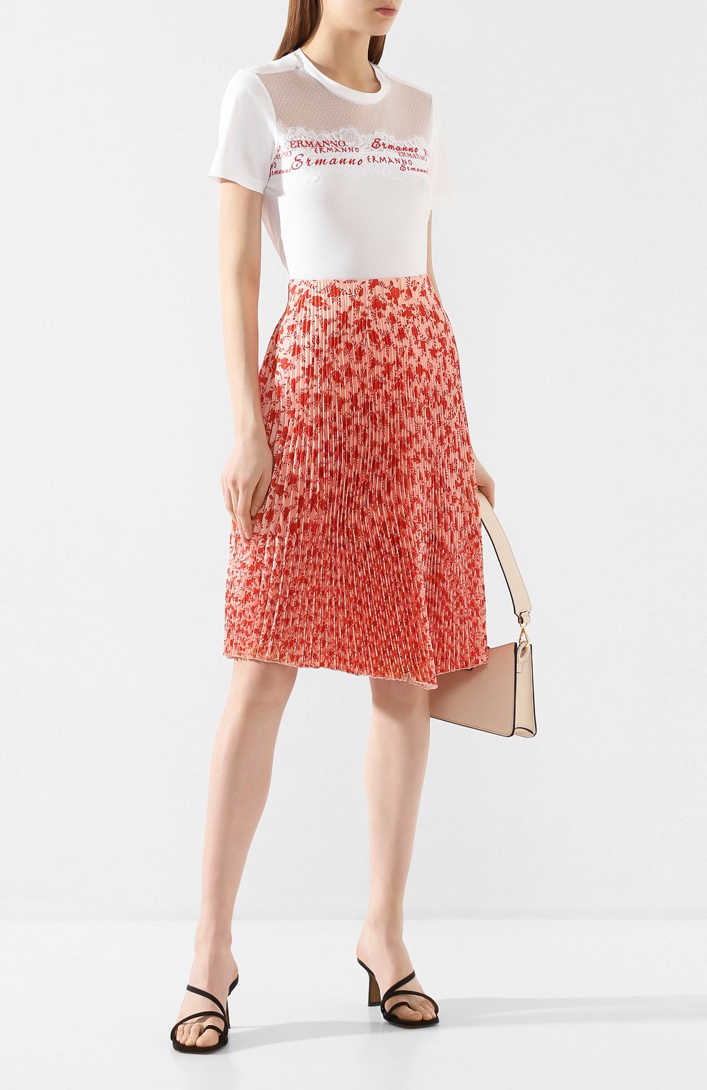 Хлопковая футболка ERMANNO ERMANNO SCERVINO, арт. 46T TS30 JEA, фото 2