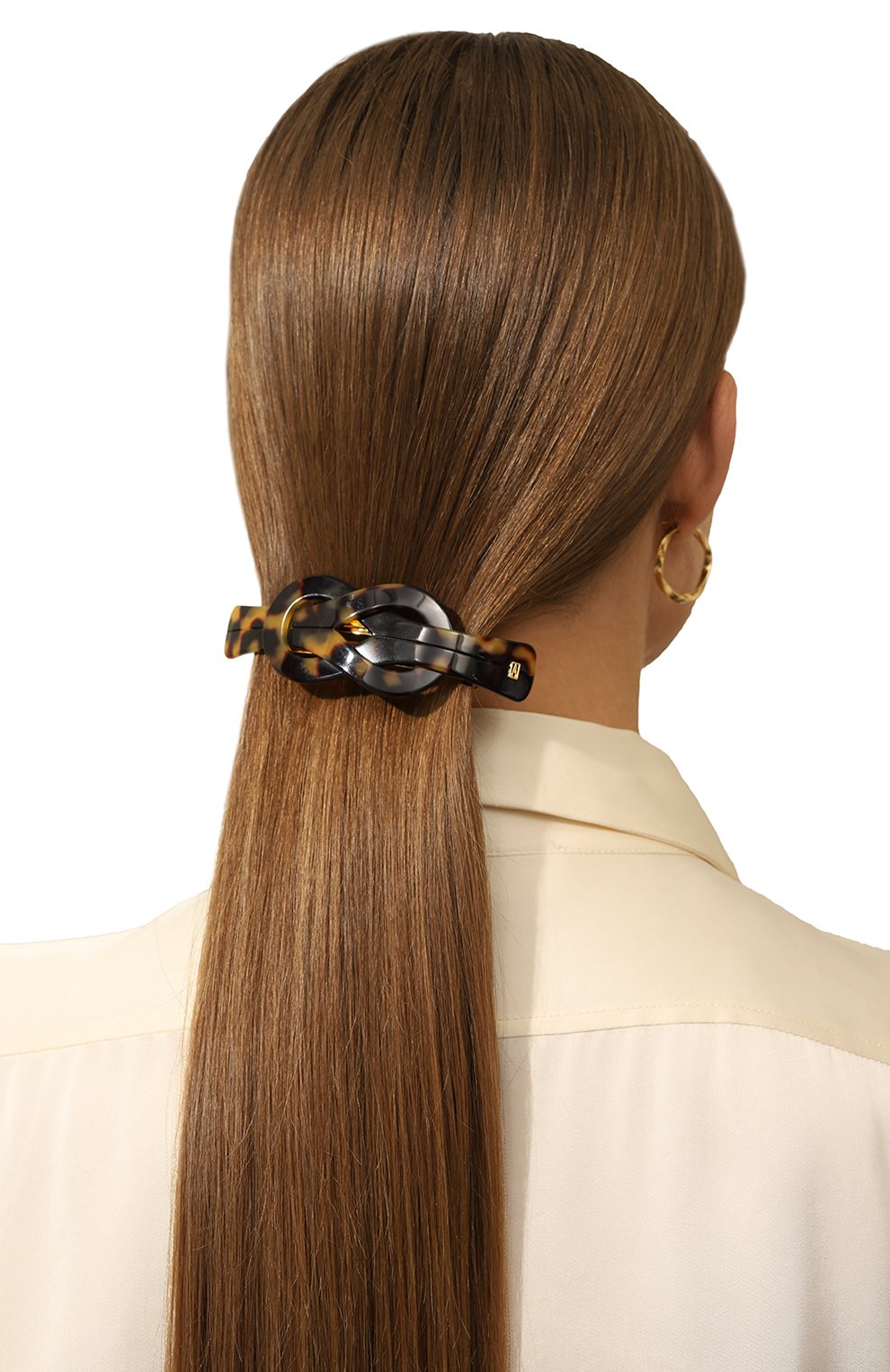 Заколка для волос ALEXANDRE DE PARIS коричневого цвета по цене 15500 руб., арт. AQCH-1666-02 W, фото 2 Заколка для волос ALEXANDRE DE PARIS, арт. AQCH-1666-02 W, фото 2