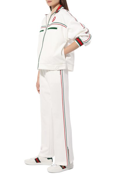 Кожаные кеды new ace GUCCI молочного цвета по цене 82700 руб., арт. 431942/02JP0, фото 2 Кожаные кеды new ace GUCCI, арт. 431942/02JP0, фото 2