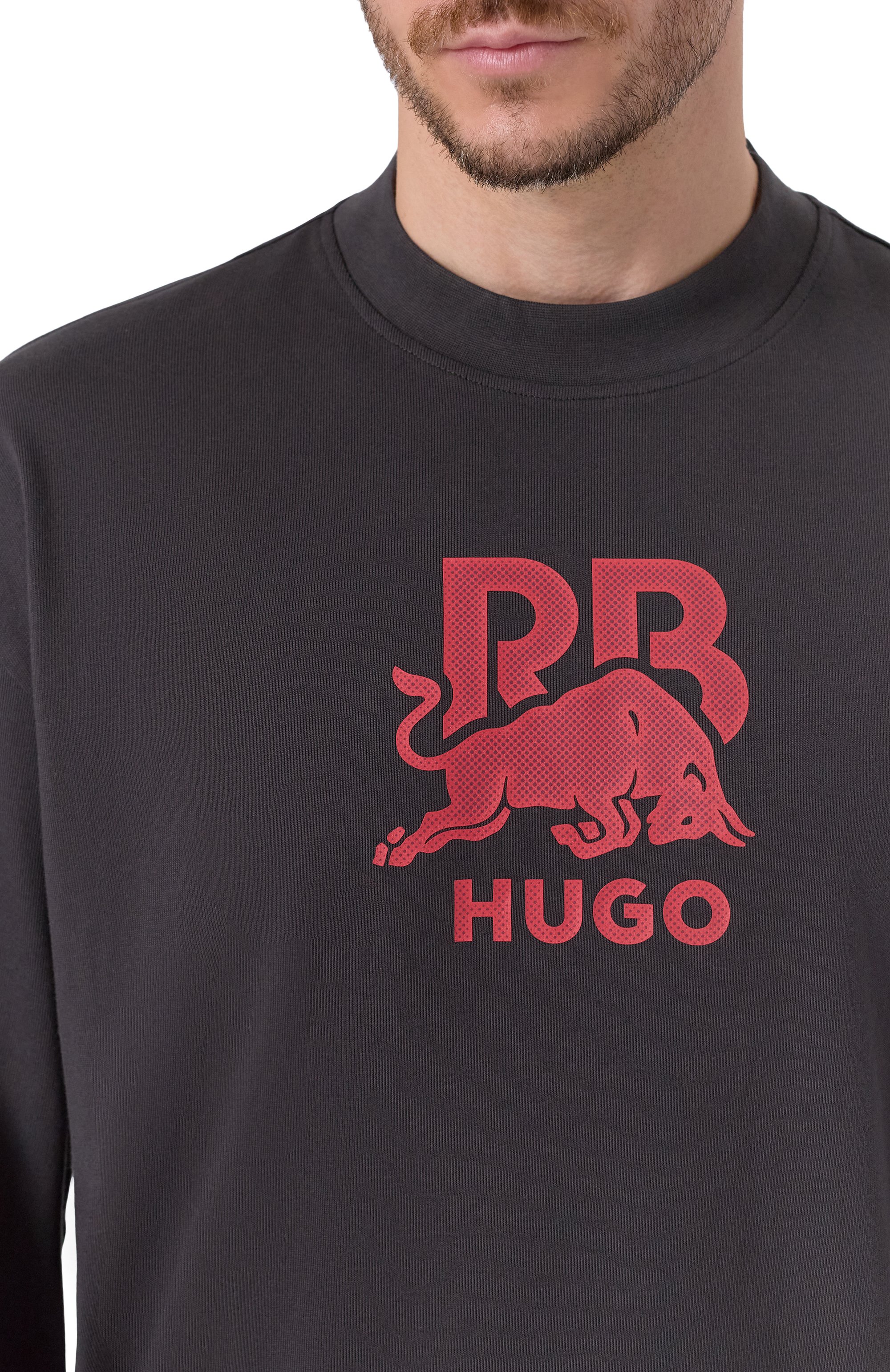 Хлопковый свитшот hugo x rb HUGO темно-серого цвета по цене 10950 руб., арт. 50551830, фото 5 Хлопковый свитшот hugo x rb HUGO, арт. 50551830, фото 5