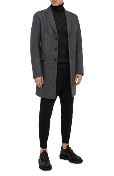 Шерстяное пальто DSQUARED2 серого цвета по цене 124500 руб., арт. S74AA0225/S53103, фото 2 Шерстяное пальто DSQUARED2, арт. S74AA0225/S53103, фото 2