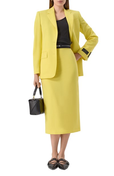 Шерстяная юбка MSGM желтого цвета по цене 31550 руб., арт. 3841MDD17/257127, фото 2 Шерстяная юбка MSGM, арт. 3841MDD17/257127, фото 2