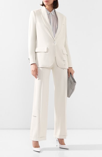 Жакет из вискозы OFF-WHITE кремового цвета по цене 113500 руб., арт. 0WEF032S20FAB0050100, фото 2 Жакет из вискозы OFF-WHITE, арт. 0WEF032S20FAB0050100, фото 2