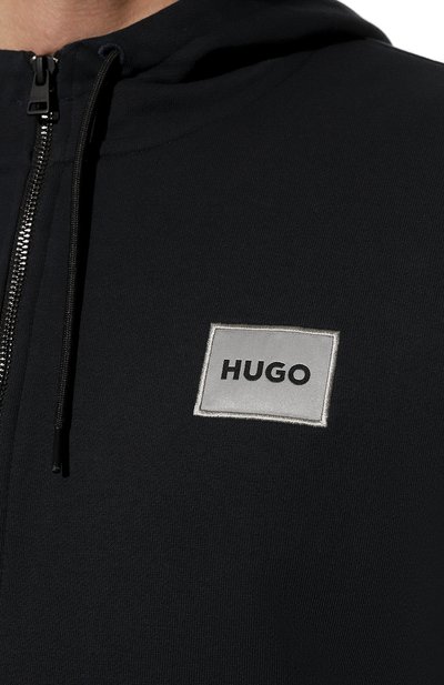 Хлопковая толстовка HUGO темно-синего цвета по цене 10650 руб., арт. 50484720, фото 5 Хлопковая толстовка HUGO, арт. 50484720, фото 5