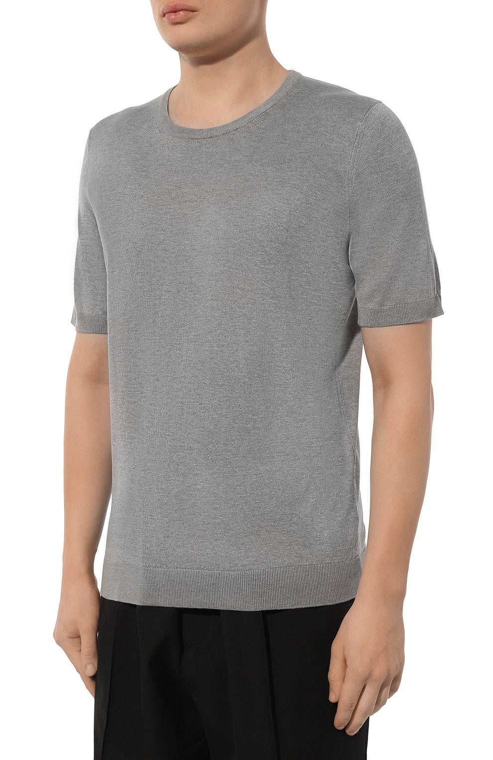 Шелковый джемпер ANDREA CAMPAGNA светло-серого цвета по цене 43900 руб., арт. 43112/23503, фото 3 Шелковый джемпер ANDREA CAMPAGNA, арт. 43112/23503, фото 3